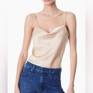 ALICE + OLIVIA: SATIN TANK TOP